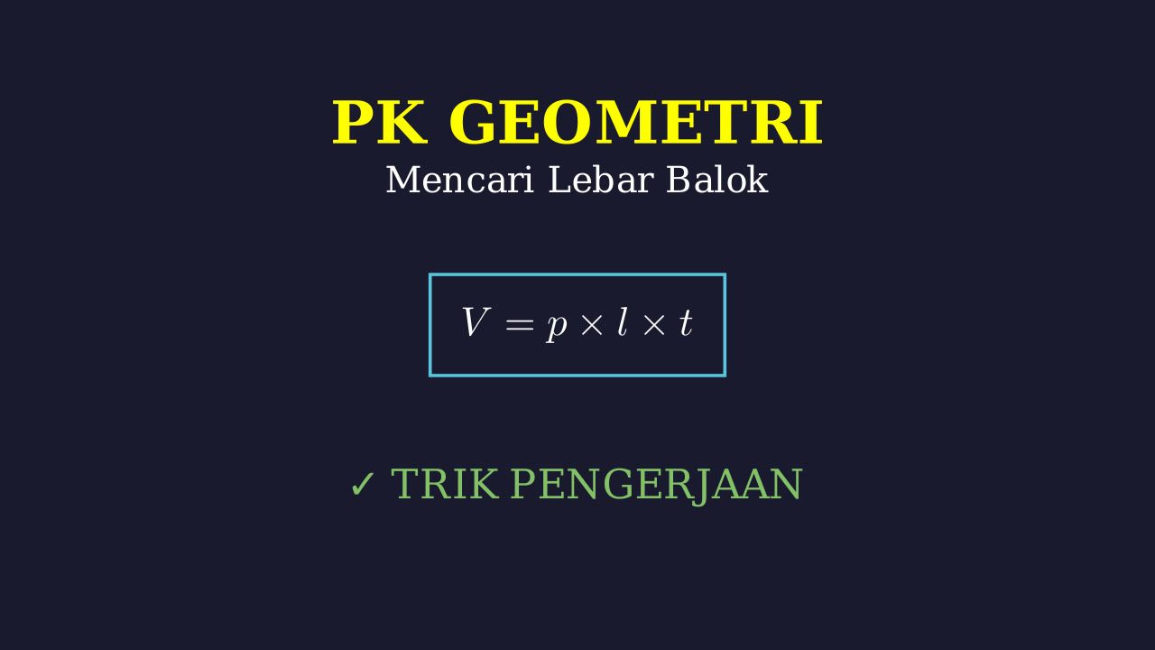 Menghitung Lebar Balok