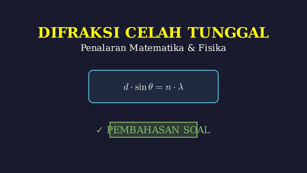 Difraksi Celah Tunggal: Contoh Soal