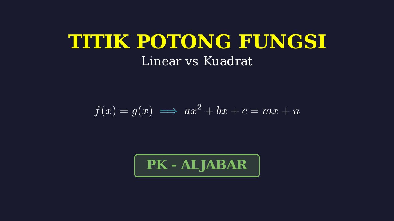 Titik Potong Fungsi Linear dan Kuadrat
