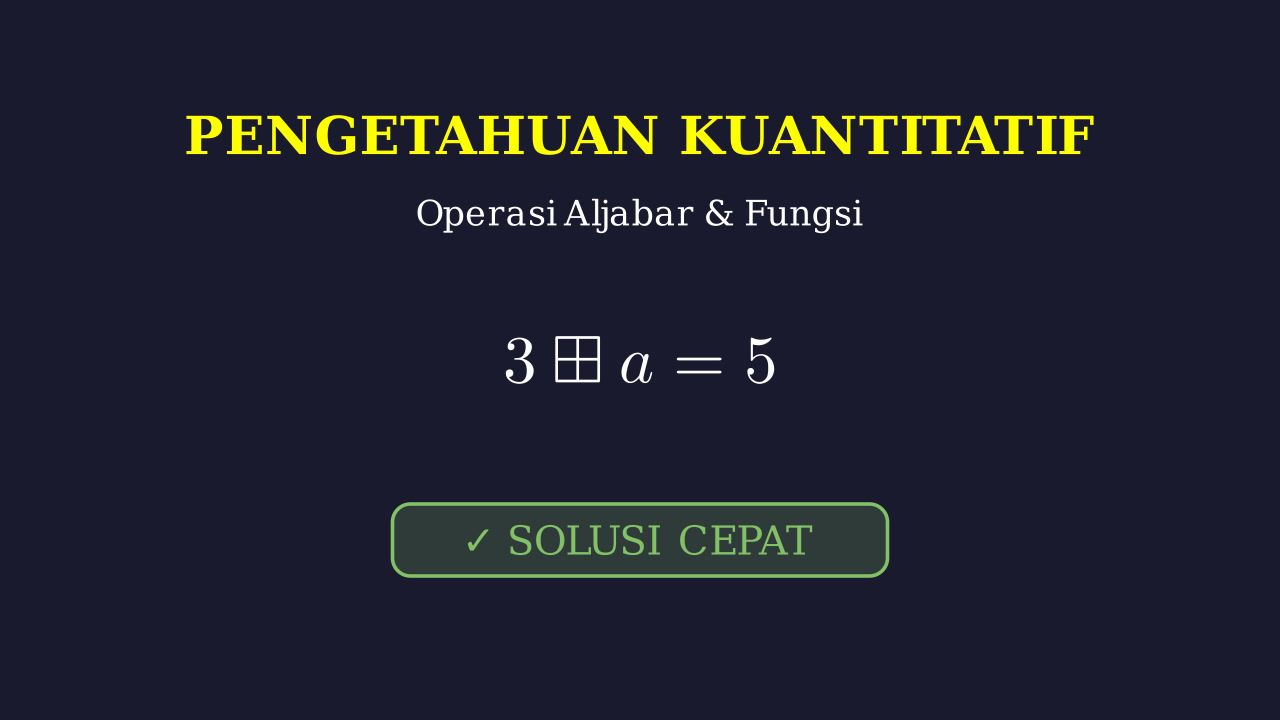 Operasi Bilangan Khusus: Mencari Nilai a