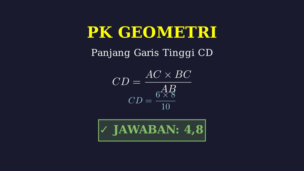 Menghitung Garis Tinggi Segitiga Siku-Siku