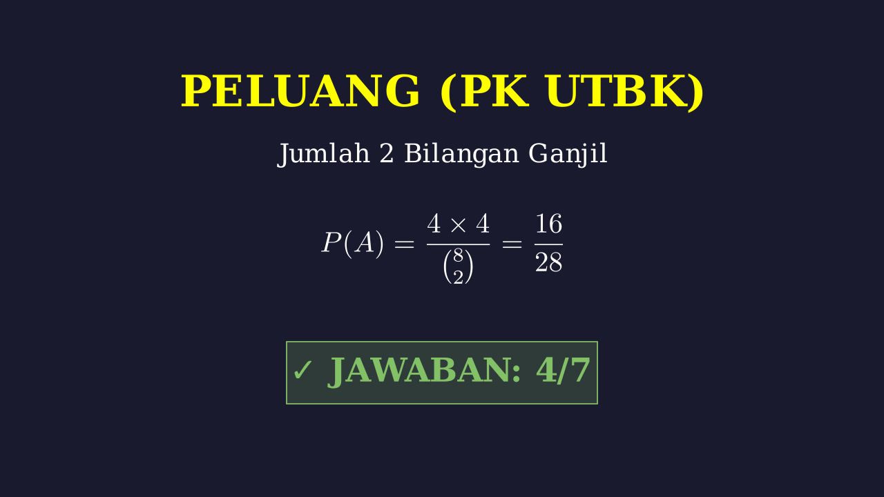 Peluang Penjumlahan Bilangan Ganjil
