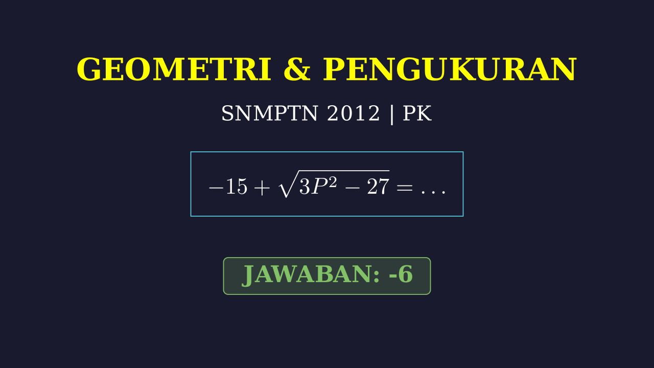 Aljabar Dan Geometri: Soal SNMPTN 2012