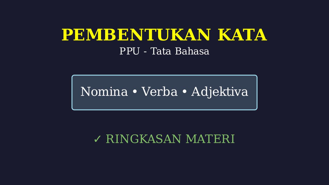 Mengenal Jenis-Jenis Kata