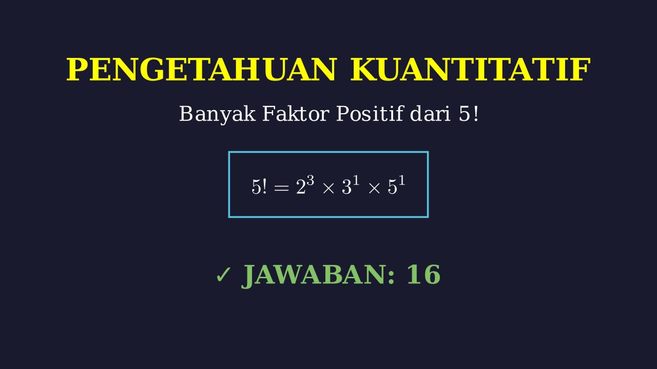 Menghitung Faktor Positif 5!