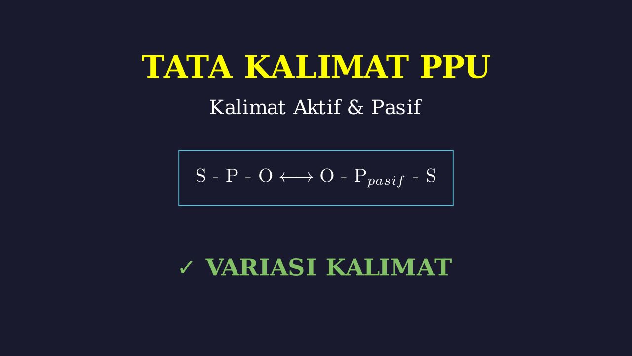 Variasi Kalimat Aktif Dan Pasif