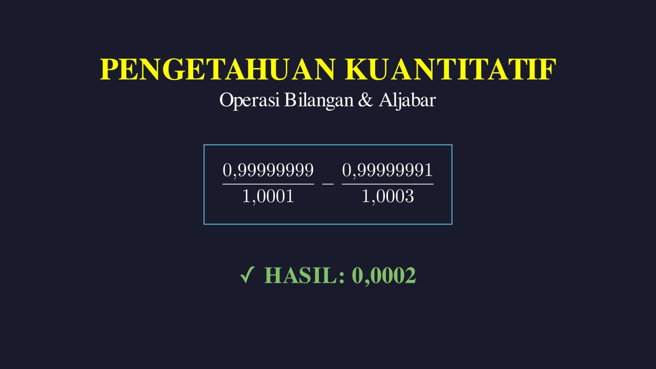Trik Aljabar: Pecahan Desimal Kompleks