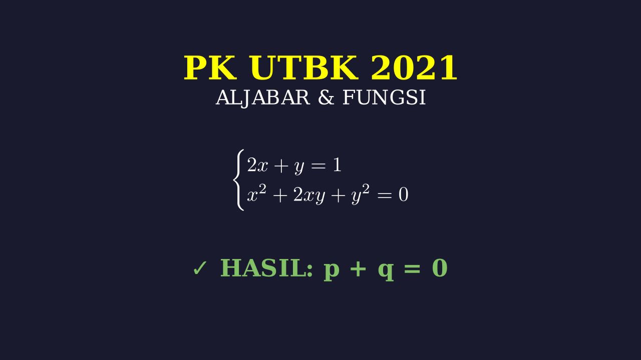 Sistem Persamaan: Soal UTBK 2021