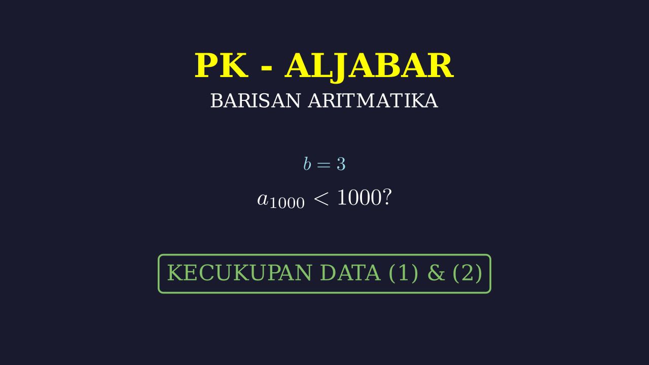 Barisan Aritmetika: Soal Kecukupan Data