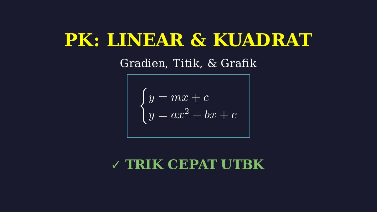 Persamaan Linear, Kuadrat, & Gradien: Bedah Soal UTBK
