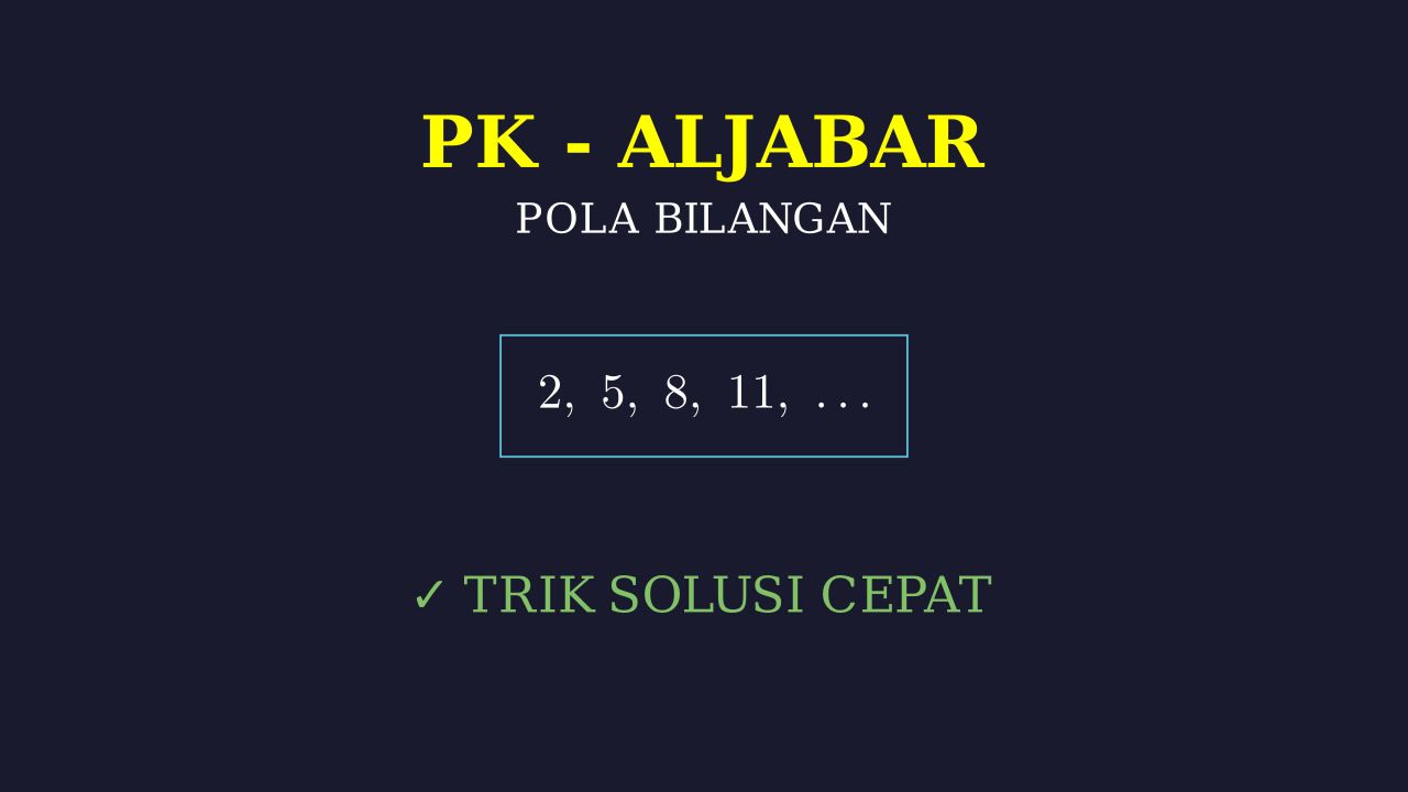 Penyelesaian Soal Pola Bilangan