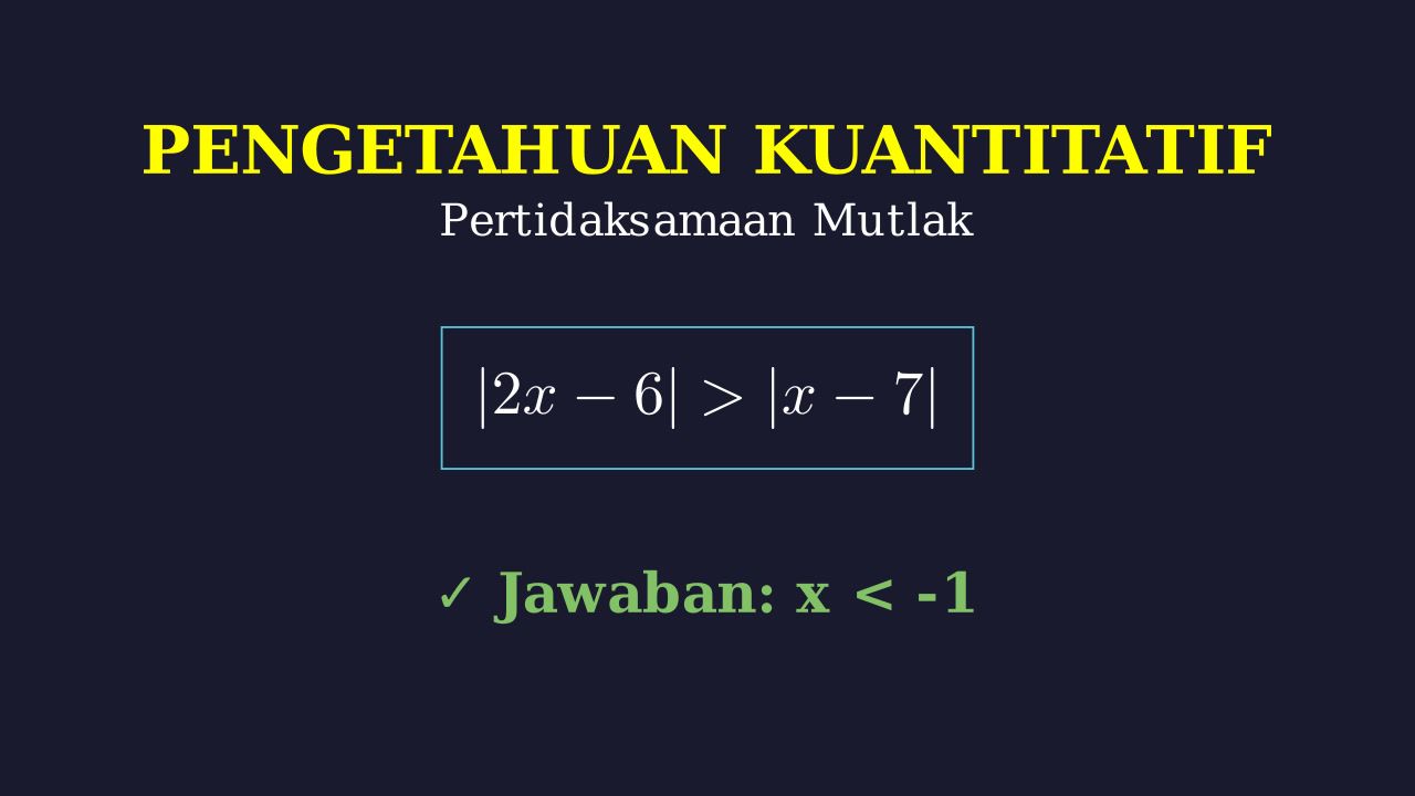 Menyelesaikan Pertidaksamaan Nilai Mutlak