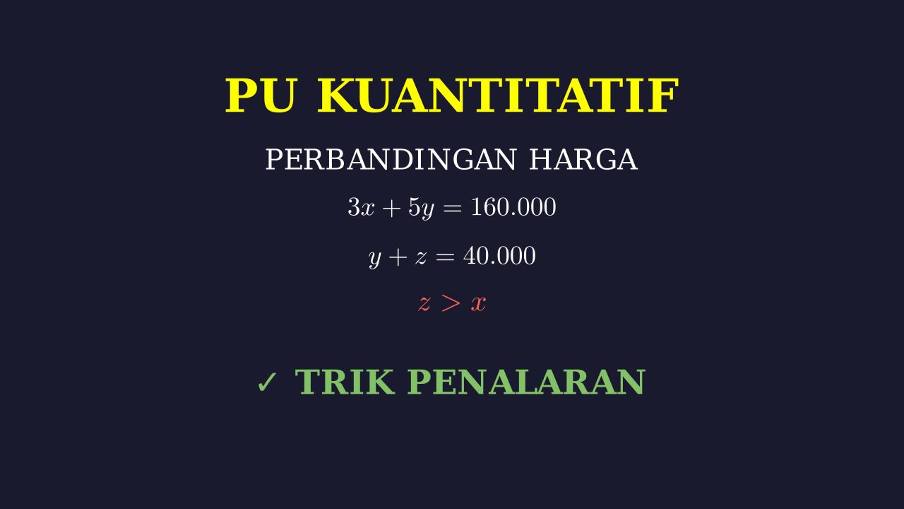 Soal PU: Logika Harga Barang