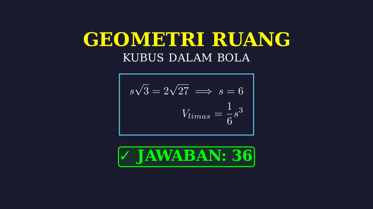 Volume Limas Dalam Kubus dan Bola