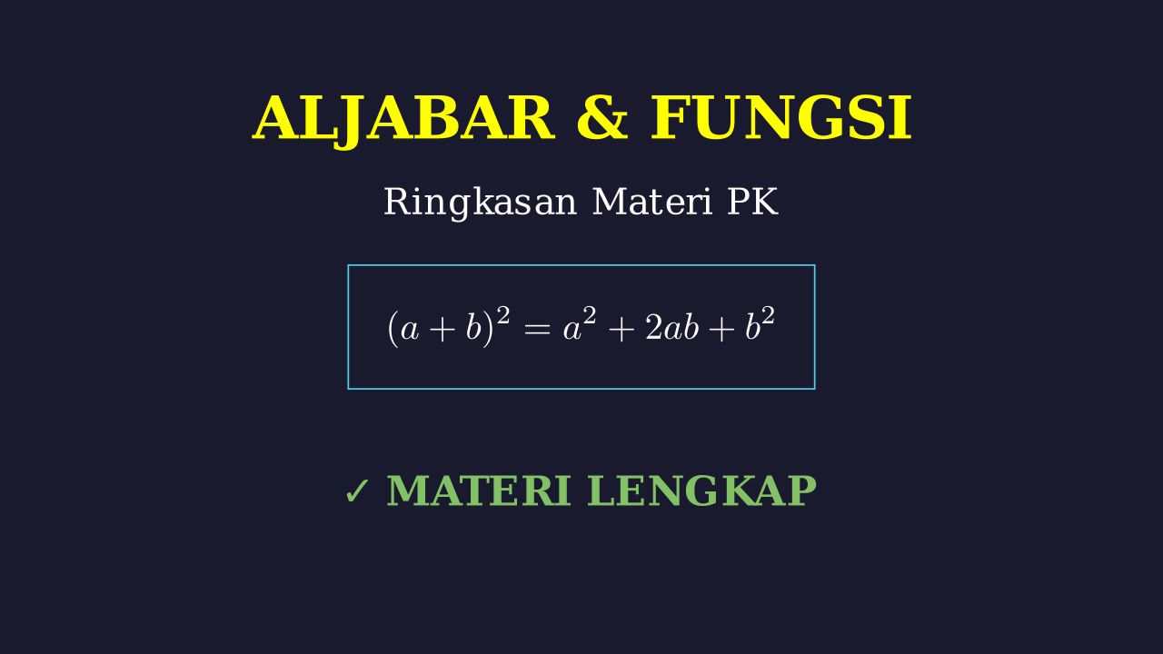 Konsep Dasar Aljabar