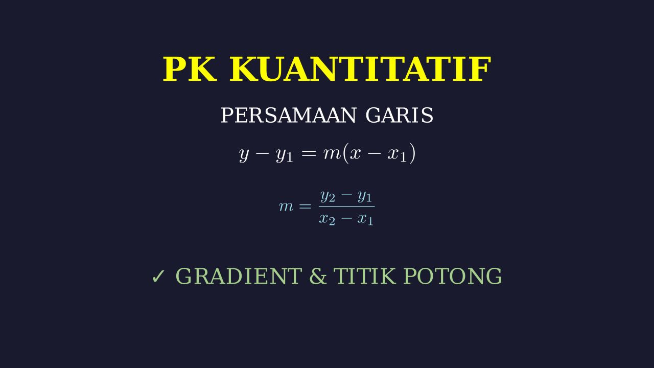 Persamaan Garis: Gradien & Titik Potong
