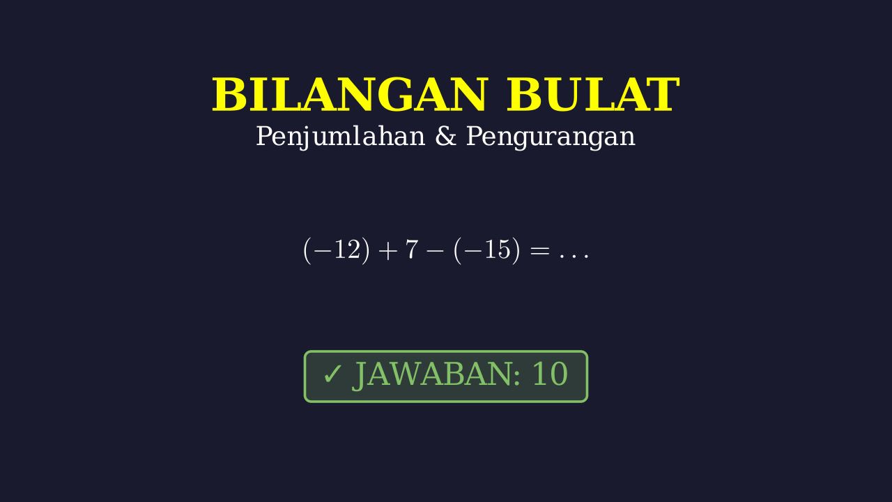Penjumlahan dan Pengurangan Bilangan Bulat