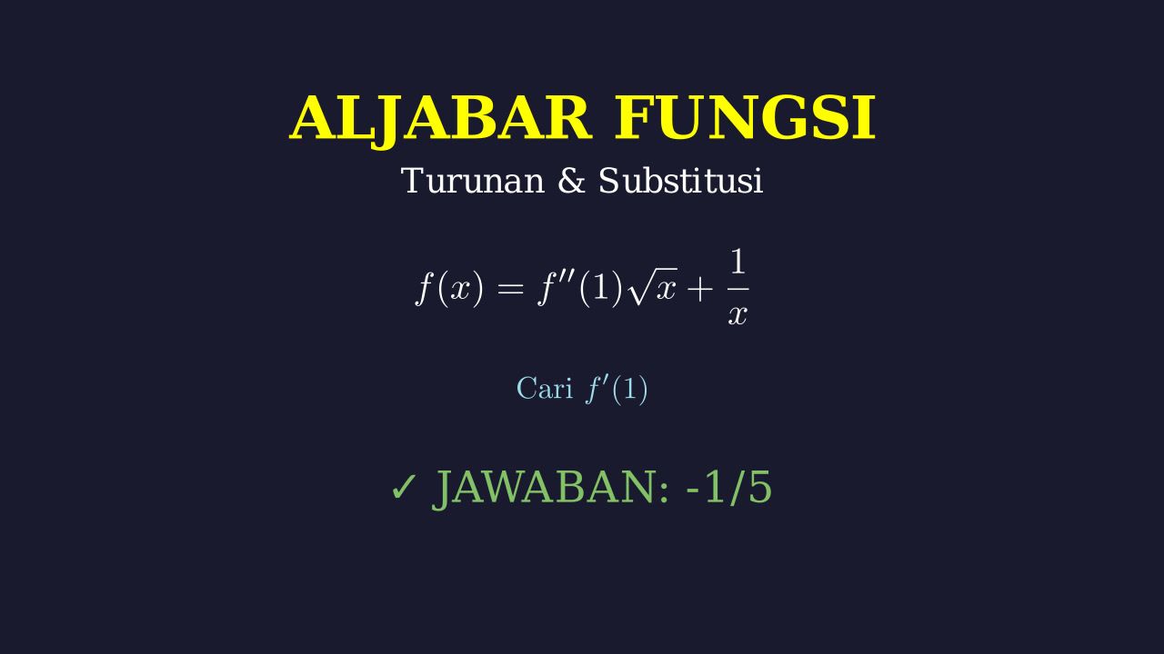 Menghitung Nilai f'(1) Turunan Fungsi