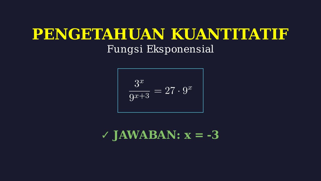Menyelesaikan Persamaan Eksponensial