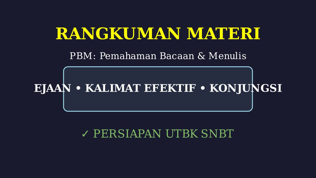Rangkuman Materi PBM
