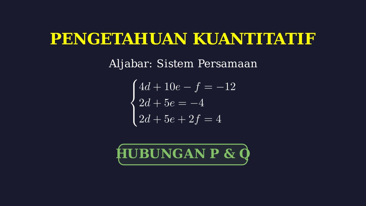 SPLTV: Hubungan Kuantitas P dan Q