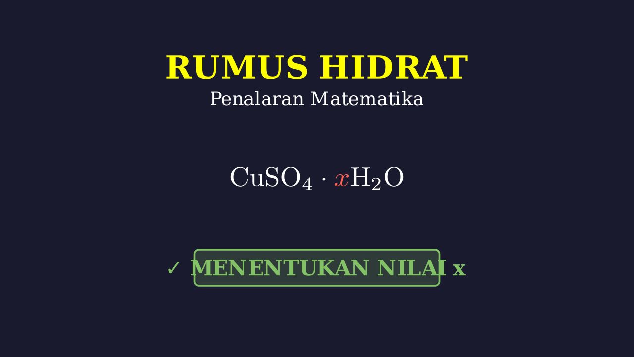 Menentukan Rumus Kimia Senyawa Hidrat