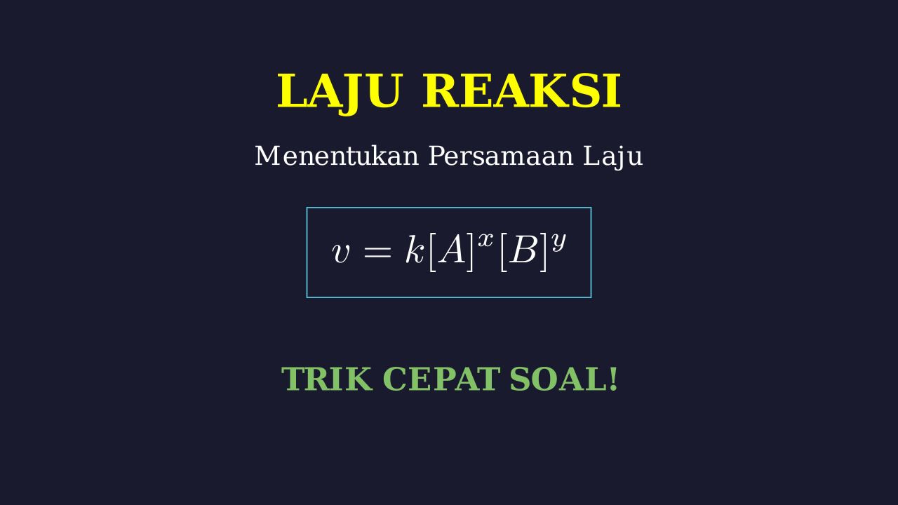 Menentukan Persamaan Laju Reaksi