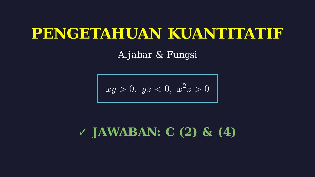 Menentukan Nilai Positif Aljabar
