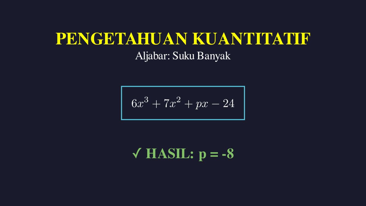 Suku Banyak: Mencari Nilai p