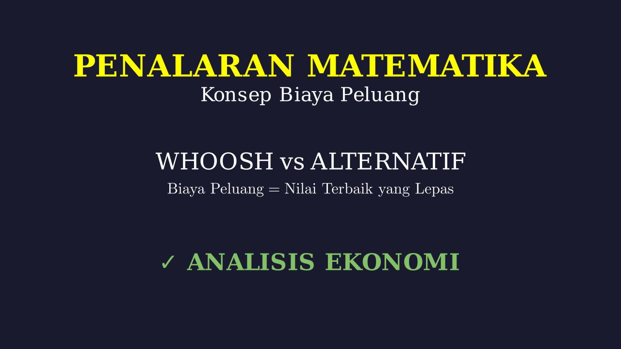 Biaya Peluang: Kereta Cepat Whoosh