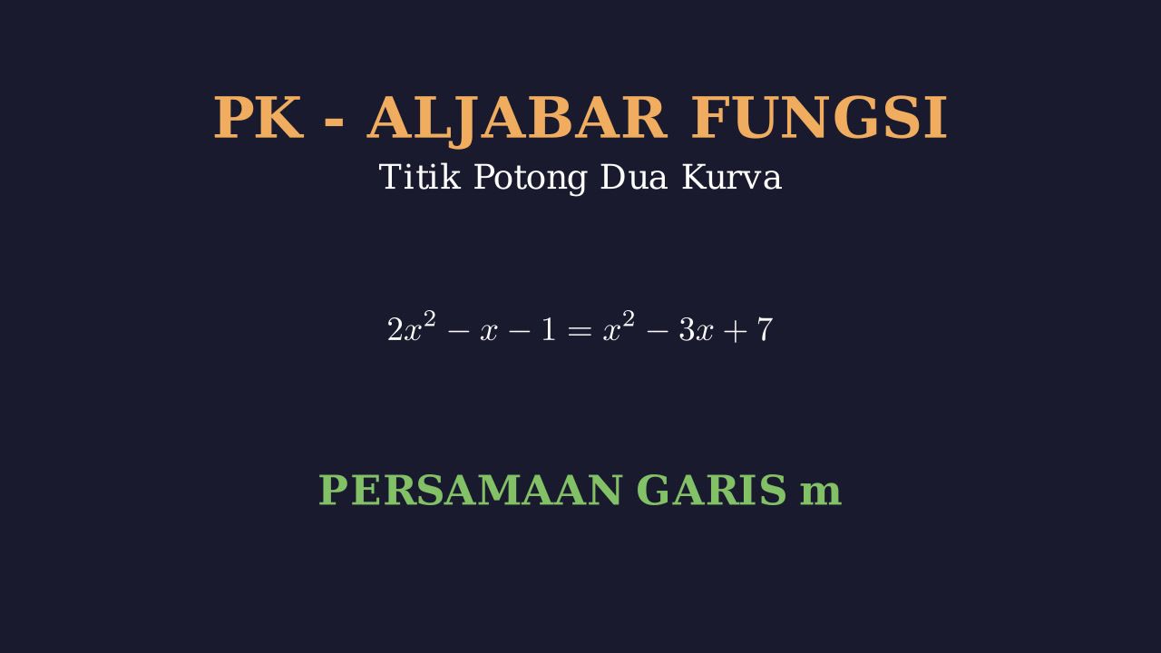 Persamaan Garis Melalui Titik Potong Kurva