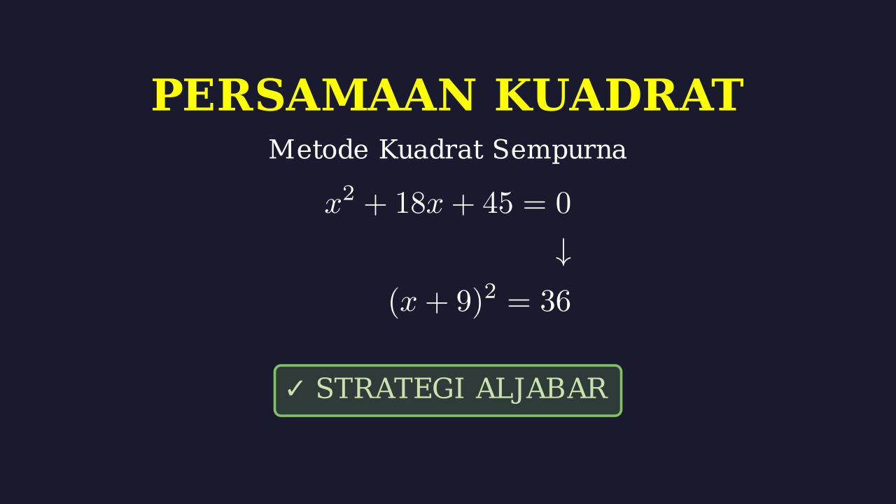 Metode Melengkapkan Kuadrat Sempurna