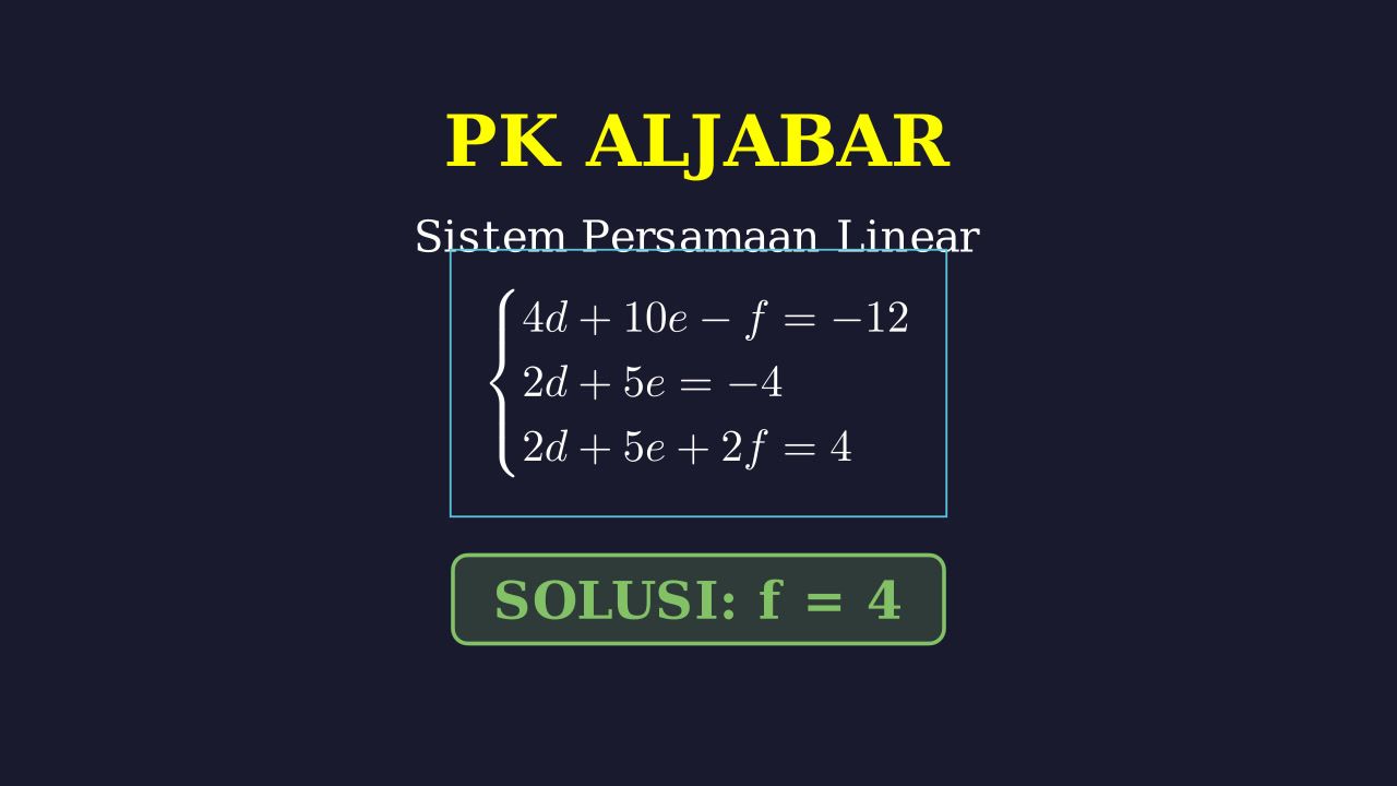 Sistem Persamaan Linear Tiga Variabel