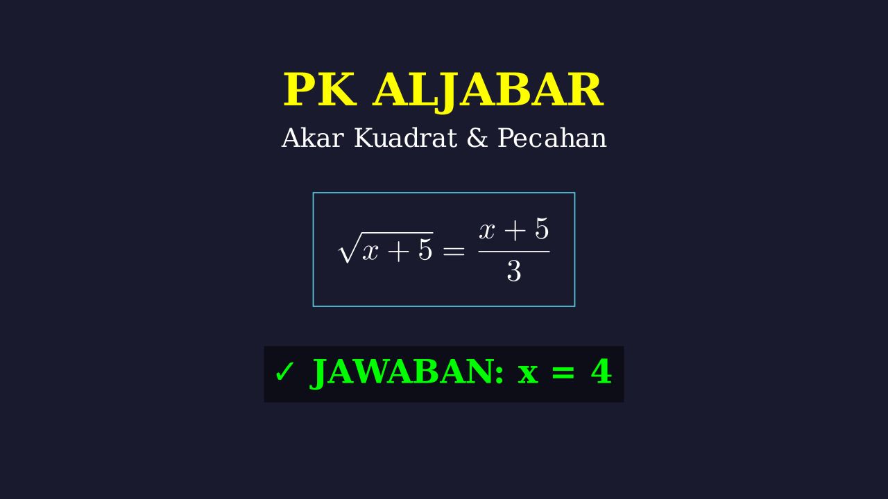 Persamaan Aljabar: Akar dan Pecahan