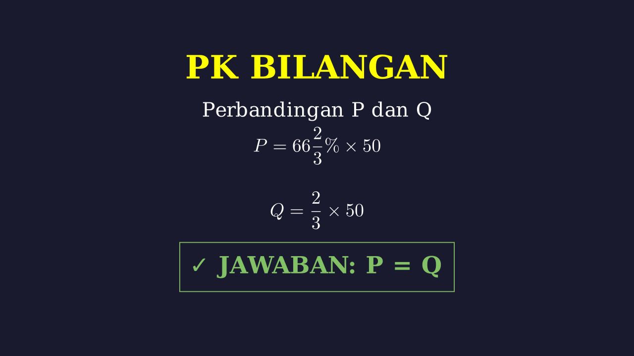 Soal Persentase: Perbandingan Nilai P dan Q