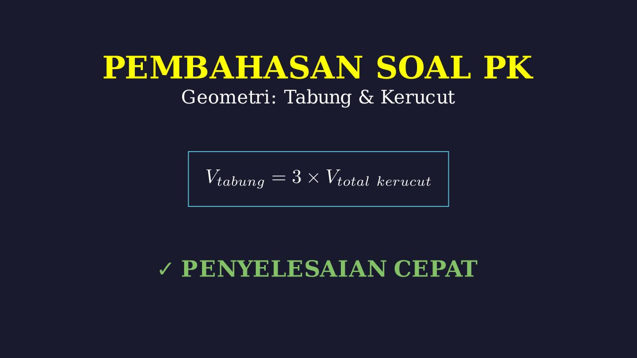 Geometri: Tabung dan Dua Kerucut Identik