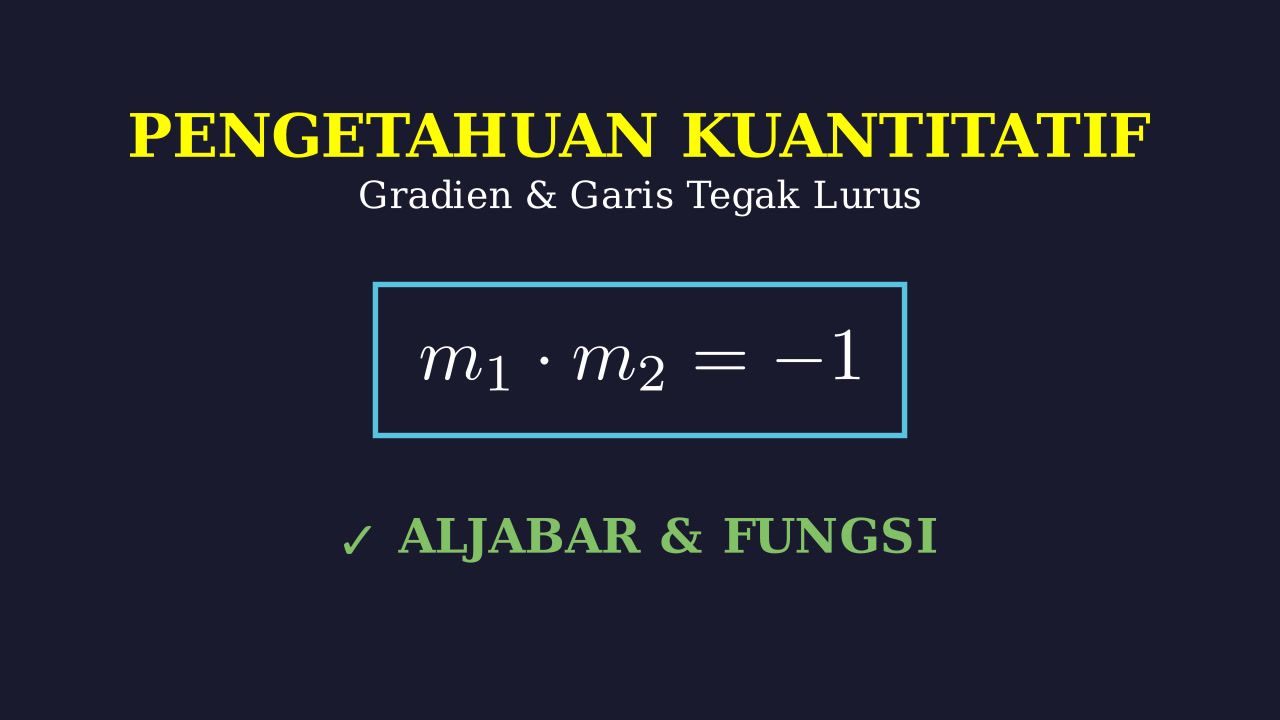 Titik Potong, Gradien, dan Garis Tegak Lurus