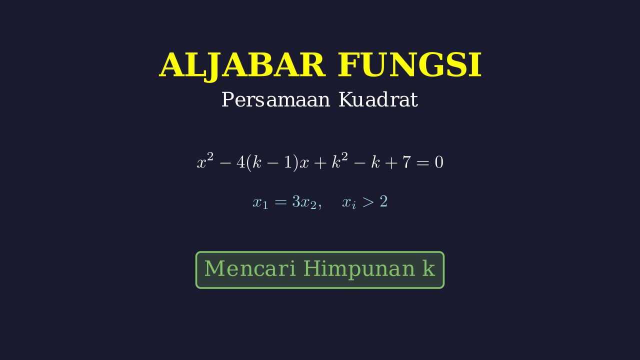 Persamaan Kuadrat: Mencari Nilai k dengan Batasan Akar