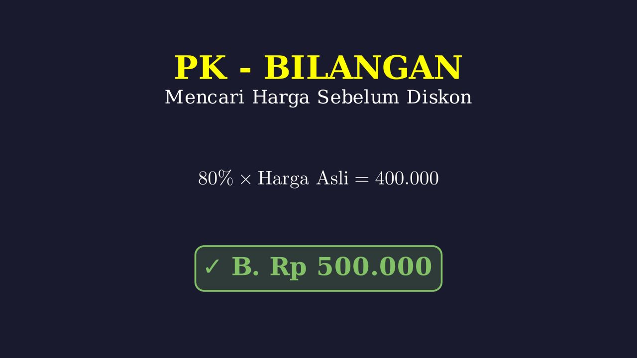 Menghitung Harga Sebelum Diskon