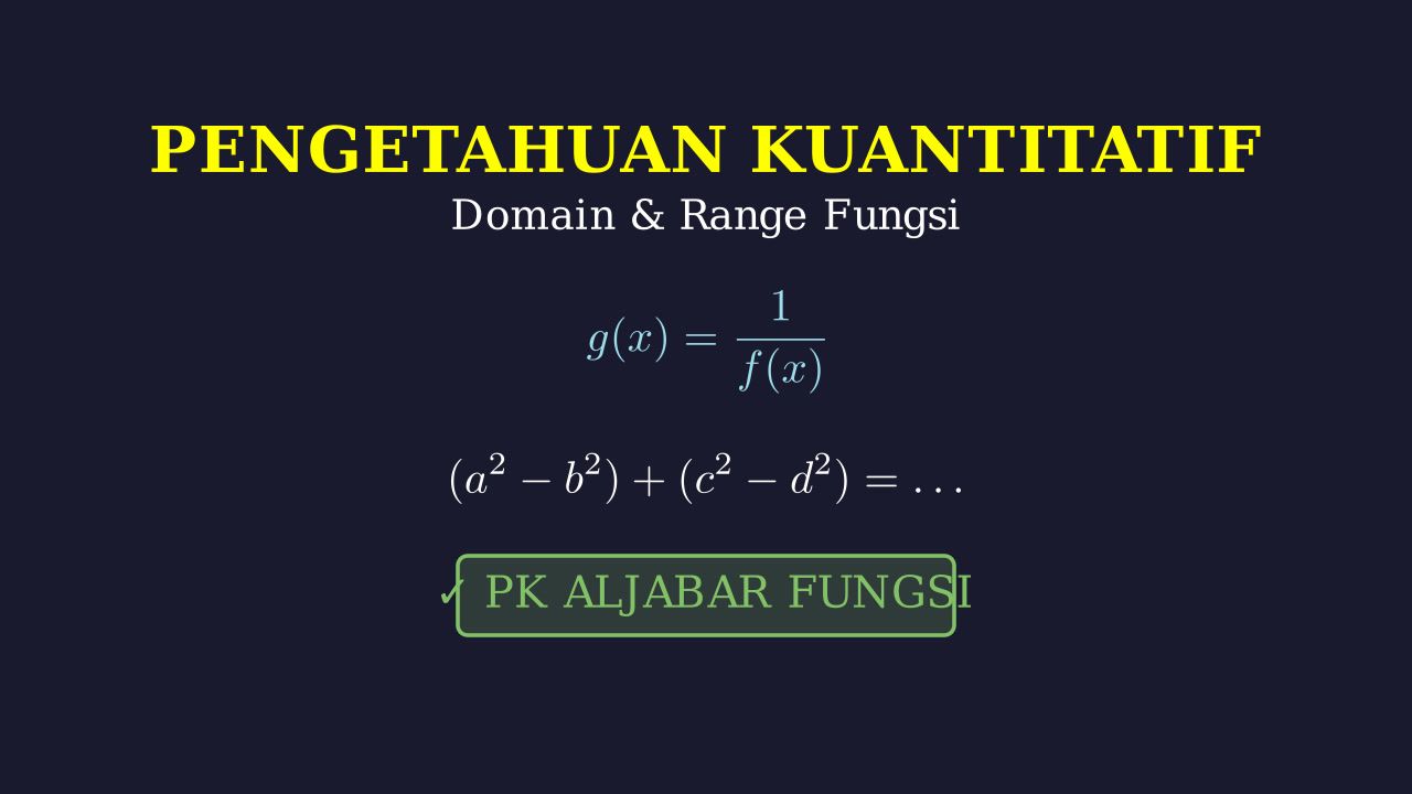 Domain, Range Fungsi dan Operasi Aljabar