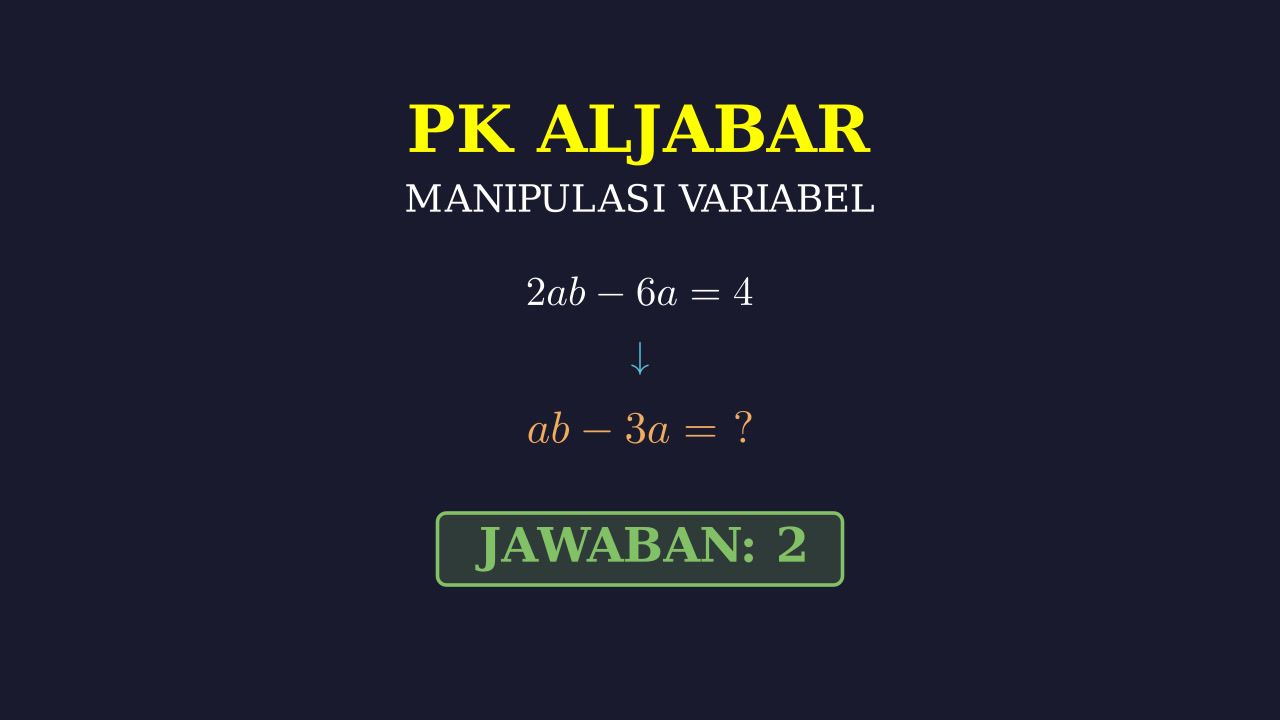Manipulasi Persamaan Aljabar