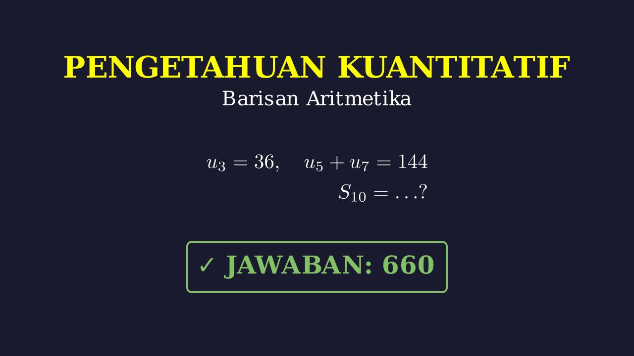 Menghitung Jumlah Suku Deret Aritmetika