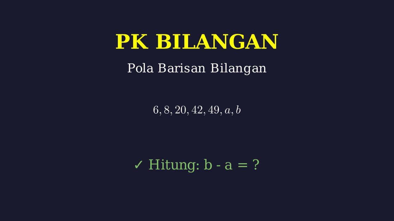 Menyelesaikan Pola Barisan Bilangan