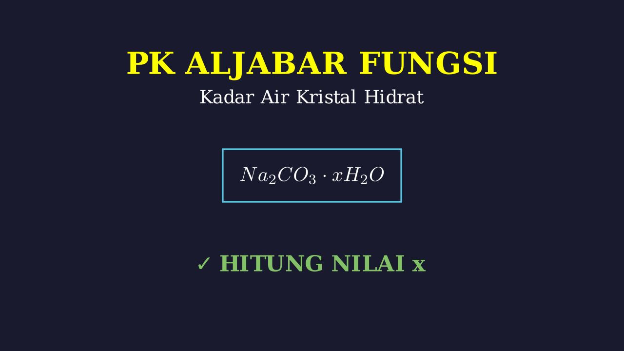 Kadar Air Kristal Natrium Karbonat