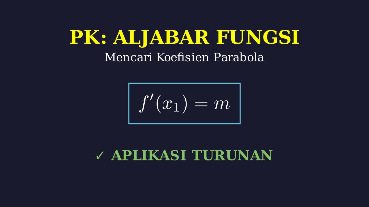 Mencari Koefisien Parabola: Aplikasi Turunan