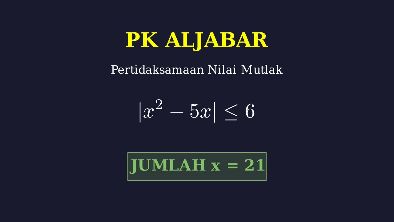 Pertidaksamaan Nilai Mutlak Kuadrat