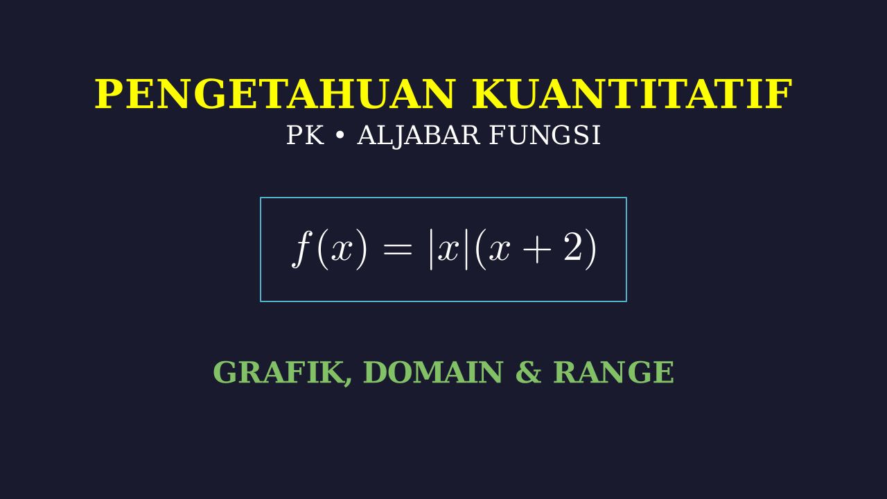 Domain, Range, & Grafik: f(x) = |x|(x+2)