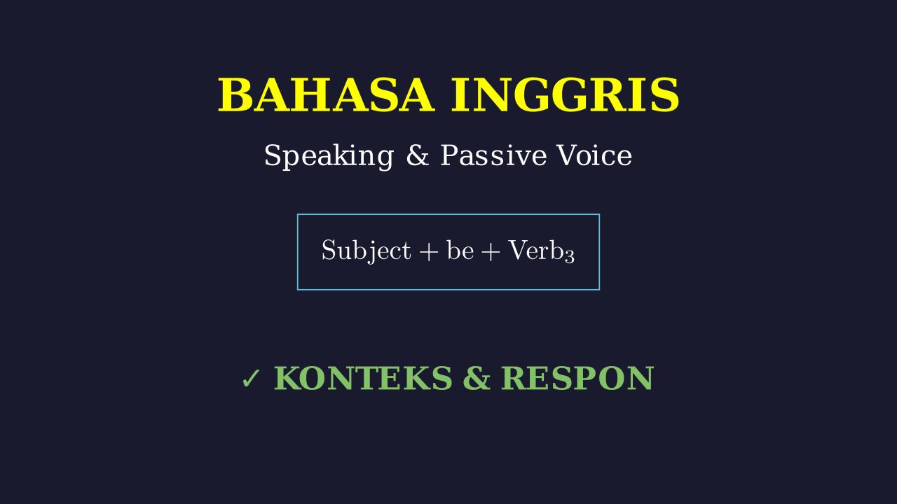 Speaking Expressions, Vocabulary & Passive Voice