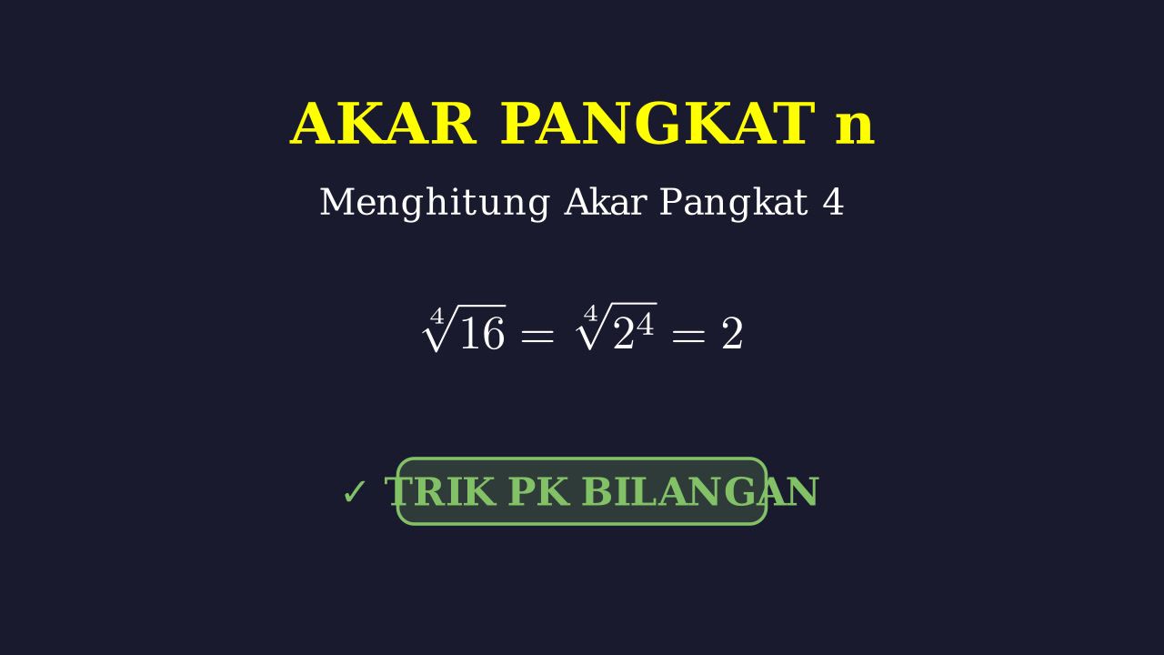 Menghitung Akar Pangkat Empat & n