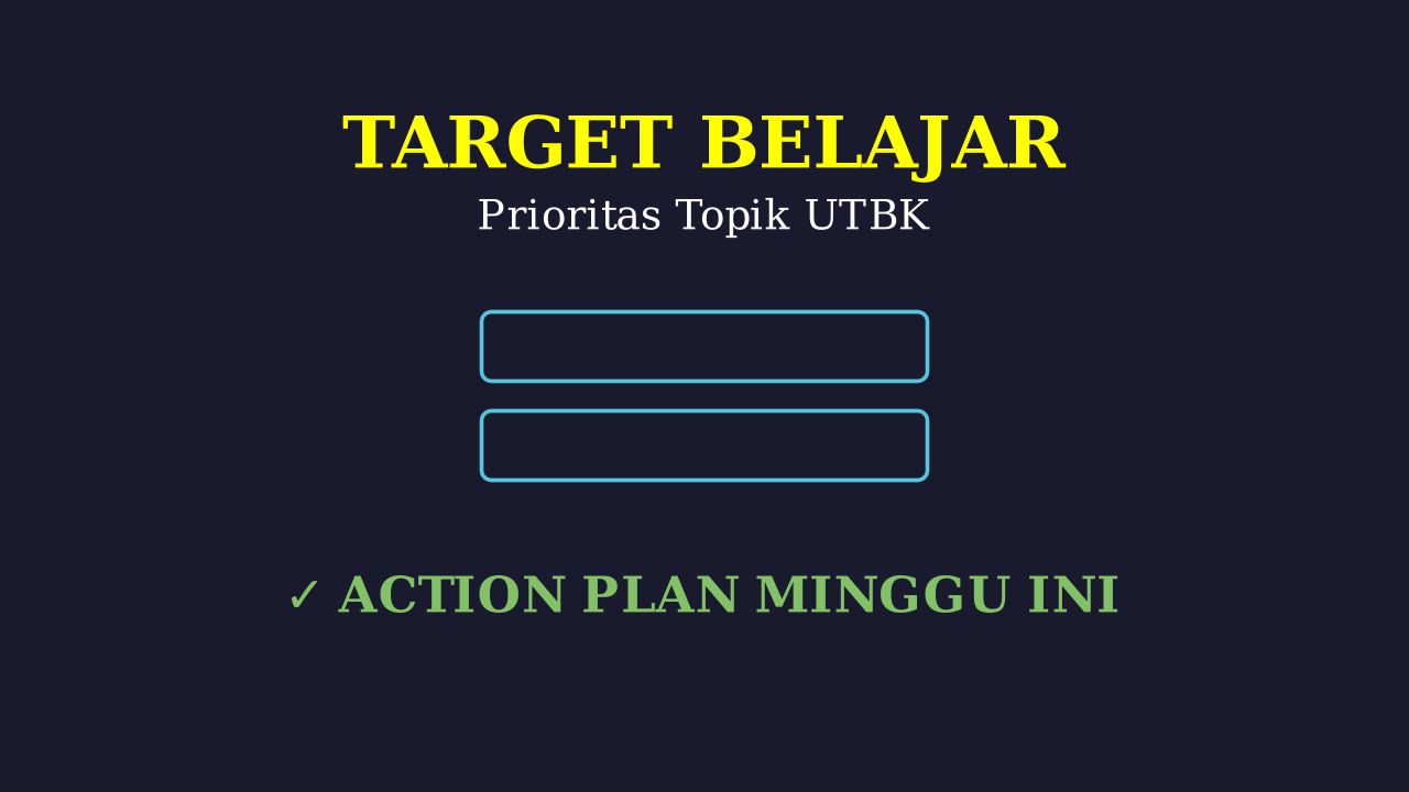 Action Plan UTBK: Prioritas Materi Minggu Ini